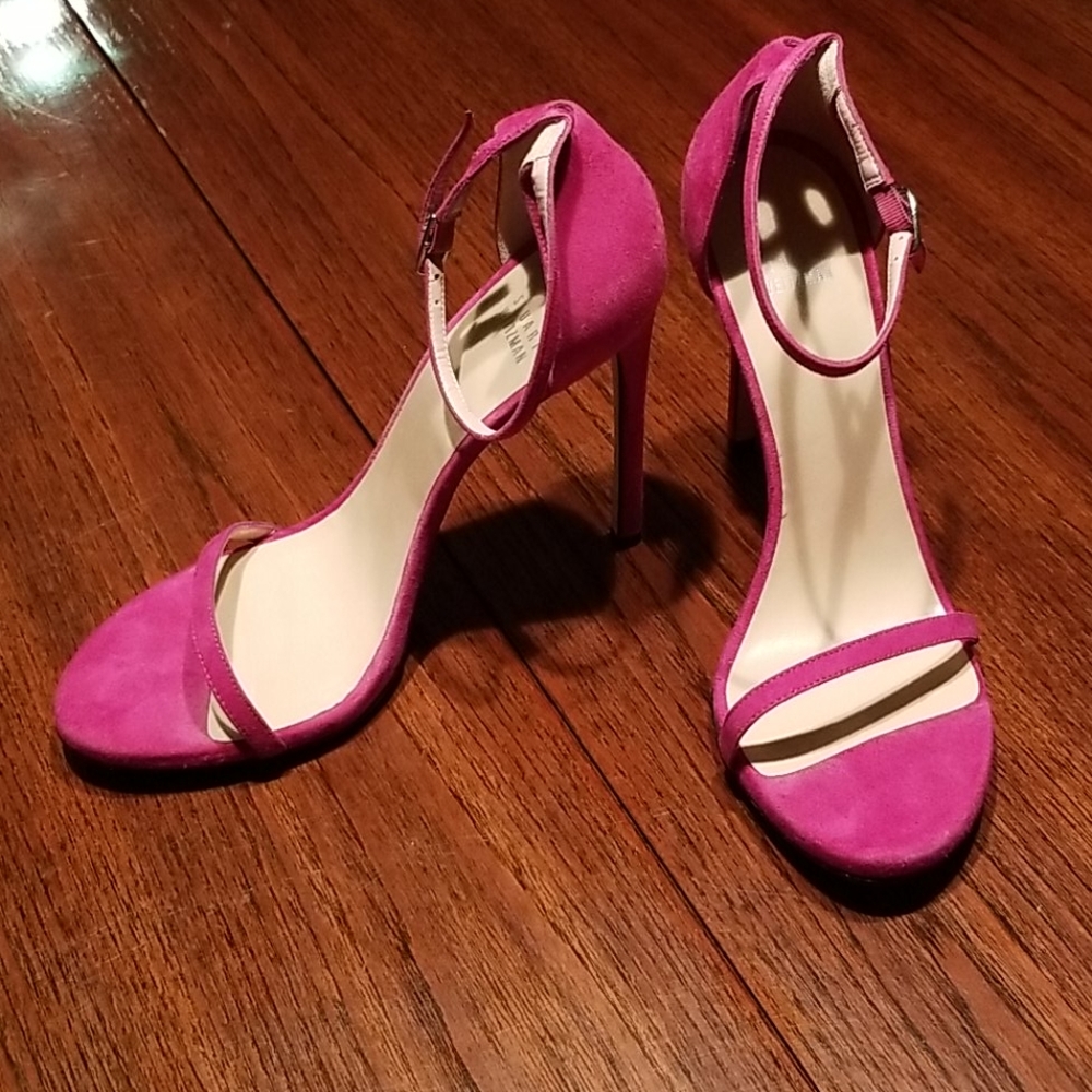 Stuart Weitzman Nudist Geranium Pink Sandal sz 11W